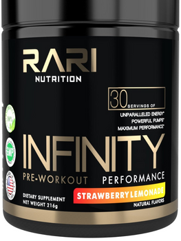 RARI Nutrition - INFINITY 100% Natural Pre Workout Powder for Energy, Focus, and Performance - No Creatine - No Artificial Flavors or Colors - Vegan and Keto - 30 Servings - Strawberry Lemonade