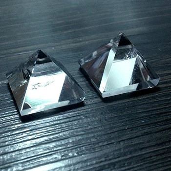  1 Piece Natural Rock Crystal Quartz Pyramid Triangle 2 inches