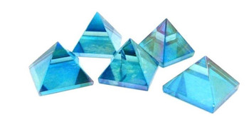 1 (ONE) Chakra Pyramid - Aqua Aura Pyramid - Crystal Quartz Aqua Aura Pyramid - Reiki - Metaphysical - Crafting - Crystal Grids 