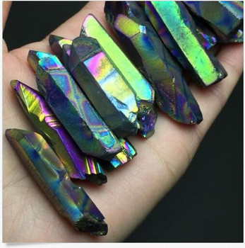 1/4lb Rainbow Aura Bismuth Titanium Silicon Quartz Crystal Point Specimen     