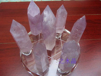 7 TOP !!! NATURAL Amethyst QUARTZ CRYSTAL POINT HEALING + STAND 540g