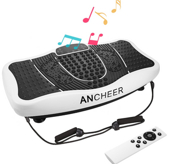 Ancheer Built-in USB Speaker Fitness Whole Body Shaped Vibration Platform Machine with Resistance Bands and Remote Control Included