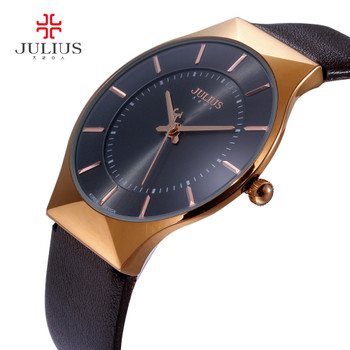 Men Watches Luxury Brand Julius Ultra Thin Full Genuine Leather Clock Male Waterproof Casual Sport Watch Men Wrist Quartz Watch