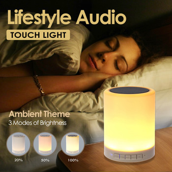 Night Light with Bluetooth Speaker, SHAVA Portable Wireless Bluetooth Speaker Touch Control Color LED Bedside Table Lamp, Night Light with Bluetooth Speaker, SHAVA Portable Wireless Bluetooth Speaker Touch Control Color LED Bedside Table Lamp,
