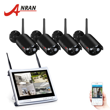 ANRAN 4CH CCTV System Wireless 960P 12 Inch NVR Security Camera System W  1.3MP IR Outdoor P2P Wifi IP Camera Surveillance Kit