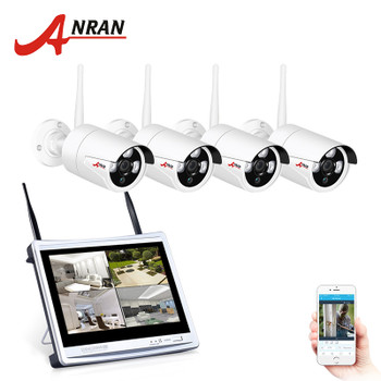 ANRAN 4CH CCTV System Wireless 960P 12 Inch NVR Security Camera System W  1.3MP IR Outdoor P2P Wifi IP Camera Surveillance Kit