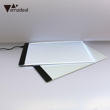 amzdeal 1pcs LED Tracing Light Box Board A4 Drawing Pad USB Pervious Drawing Pads Tools Kits 2017 New