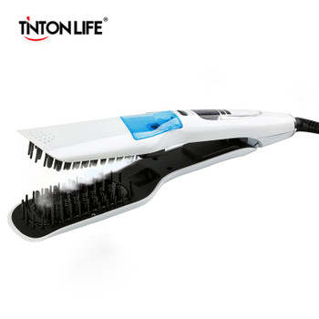 TINTON LIFE Professional Steam Hair Comb Hair Fast Hair Straightener Comb Spray Vapor Styling Tools LED Display