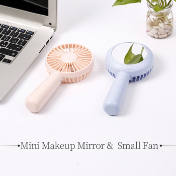 TINTON LIFE  USB Rechargeable Mini Fan Desktop And Handhold Cooling Fan With  Mirror For Room Office Outdoor