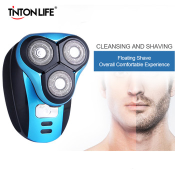  TINTON LIFE USB Wireless Charging 3 Blades Electric Shaver Full Body Washable Shaving Maching Electric Razor For Men 