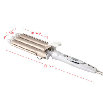 Authentic Professional Kemei 3 Barrel hair Curling Irons Automatic Waves  Ceramic curling wand Styling Tools