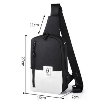 Casual USB Men Chest Bag Anti-theft Lock Graffiti Beach Messenger Bag USB Chest Bags Waterproof  Travel Crossbody Bag for Men