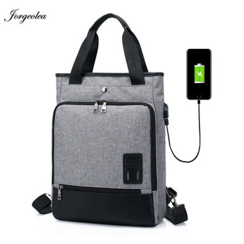 Jorgeolea Multi-function USB Charging Handbags For Women and Men Leisure Shoulders Satchel Business Labtop Bag Student Bags 0118