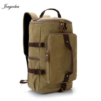 Jorgeolea Canvas Men/Women Backpack Large Capacity Travel Bag Vintage Leisure Bucket Bag Labtop Satchel Bag 1228