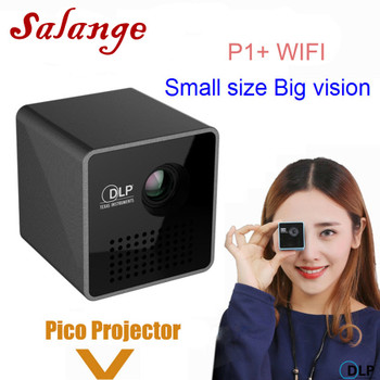 Salange P1 Plus Pico Projector,DLP Smart WiFi Proyector,Support Miracast DLNA Airplay,Built-in Battery Portable Projetor