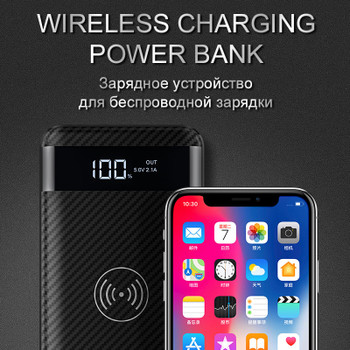 HOCO QI Wireless Charger Power Bank 10000mah with Digital Display 5V 2.1A External Battery Powerbank for iphone X Samsung Xiaomi