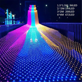 LED Net Light EU Pulg 1.5*1.5M/2*2M/3*2M/6*4M 8kinds of patterns string lights Christmas lights Holiday light Garden Lamps