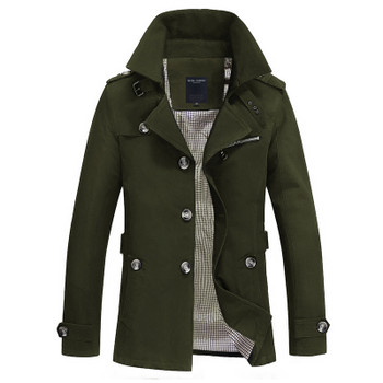 Trench Coat Mens Jacket Autumn Long Coat Mens OverCoat Slim fit Brand Clothing Windbreaker Male Business EDA216