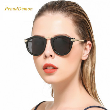 Women Metal Arrow Sunglasses Female Brand Designer Flat Lens Sun Glasses Retro Round Elegant Classic Fashion Gafas