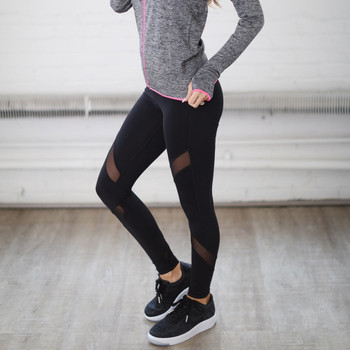 Quick-drying Net Yarn Yoga Pants Black High Waist Elastic Running Fitness Slim Sport Pants Gym Leggings