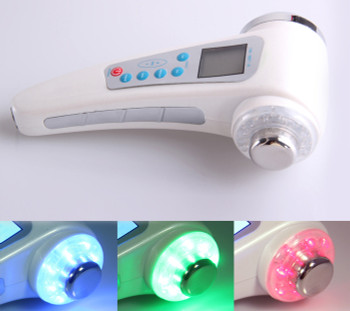 Portable 1Mhz Ultrasonic+3Mhz Ultrasound Ion Facial Lift Photon LED Rejuvenation 4 in 1 beauty equipment EU US UK AU  Plug