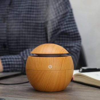 Mini Wooden Aromatherapy Humidifier Aroma Diffuser Essential Oil Diffuser Air Purifier Color Changing LED Touch Switch