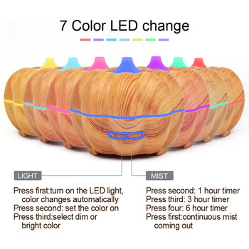 350ml  Diffusers for Essential Oils  Aroma Diffuser LED Night Light for Office Home Bedroom Living Room Yoga SPA