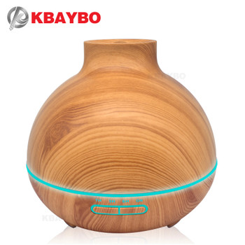 400ml Ultrasonic Aromatherapy Diffuser Wood Grain Ultrasonic Humidifier for Office Home Bedroom Living Room 