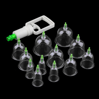 New Medical 12 cups Vacuum Body Cupping Set Portable Massage Therapy Kit