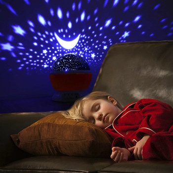 Night Lamp Rotating Projector Starry Sky Star Sleep Romantic LED USB Projection Lights Xmas Holiday Gift