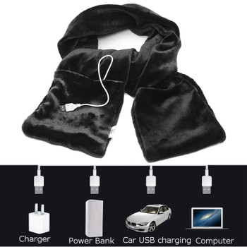Electric Heated Shawl Mobile Heating Scarf Winter Warming Neck Hand Portable USB Powered Soft Ourdoor Indoor Car Home 18x148cm
