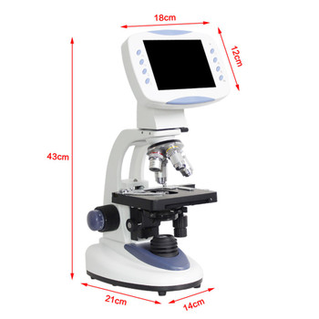 220V 3MP 15X~1500X LED Light Illuminant Digital Biological Microscope with 5.6" LCD Screen