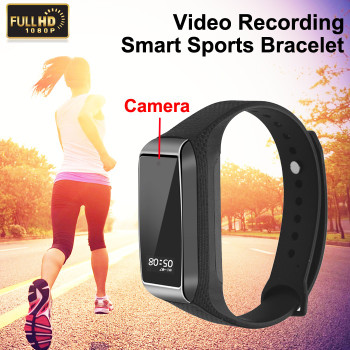 2 in 1 Mini Bracelet Camera 1080P HD Camcorder Video Audio Recorder Wristband Sport Watch Sport Fitness Tracker with Micro Cam