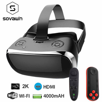 VR All-in-one Virtual Reality Headset 3D Glasse 2K 2560*1440 120 FOV 2.4GHDMI Video Box Bluetooth USB Port TF Slot With Gamepad 