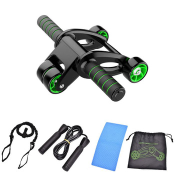 4 In 1 Roller Jump Rope Abdominal Wheel Ab Roller with Mat For Exercise Fitness Equipment Accessories Body Building 4 In 1 Roller Jump Rope Abdominal Wheel Ab Roller with Mat For Exercise Fitness Equipment Accessories Body Building