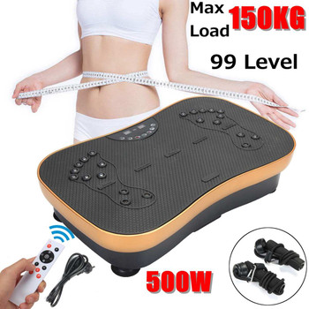 Exercise Fitness Slim Vibration Machine Trainer Plate Platform Body Shaper with Resistance Bands for Home