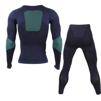  Men's Black Green Winter Thermal Long Johns Underwear Base Layer Sportswear Suit Compression Shirts Pants Tracksuit Set