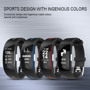 P3 ECG PPG Smart Band Watch Bracelet Blood Pressure Heart Rate Fitness Tracker monitor Sport Pedometer IP67 Waterproof Wristband