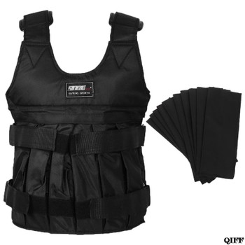 50kg Max Black Adjustable Loading Weighted Vest Durable Thickening Exercise Training Fitness