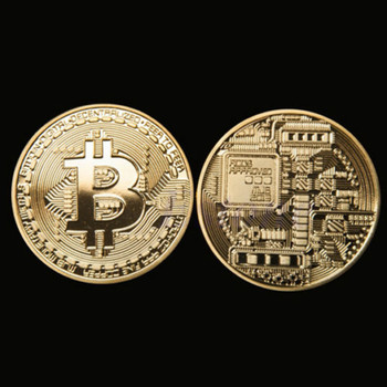 Gold Plated Bitcoin Coin 