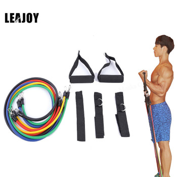 11pcs/set Latex Tubing Expanders Exercise Tubes Strength Resistance Bands Pull Rope Pilates Crossfit Fitness Equipment