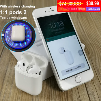 Newest i80 air tws Bluetooth Earphones Pop Up Earbuds wireless Charging Headset 1:1 Size Earphone vs W1 Chip Pods 2 tws