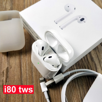 Newest i80 air tws Bluetooth Earphones Pop Up Earbuds wireless Charging Headset 1:1 Size Earphone vs W1 Chip Pods 2 tws