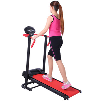  Mini Foldable Treadmill Household Walking Machine  Mechanical Treadmill with Roller Monofunctional 2 Colors 200kg Bearing