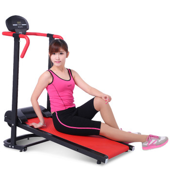  Mini Foldable Treadmill Household Walking Machine  Mechanical Treadmill with Roller Monofunctional 2 Colors 200kg Bearing