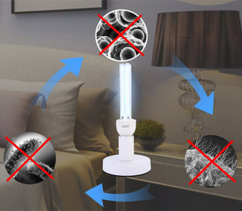 UV Germicidal Compact CFL Lamp + Air Cleaner & Sanitizer: Eliminate & kill Bacterial Virus Mites