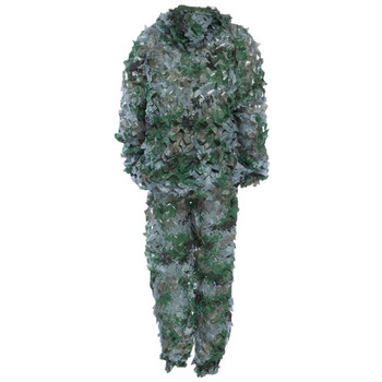New 3D Leafy Ghillie Suit Woodland Camo Camouflage Clothing jungle Hunting CS Savage Camo Jungle Sniper Free Size