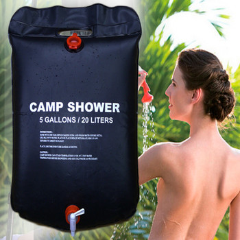  20L Water Bag Foldable Solar Energy Heated Camp PVC Shower Bag Outdoor Camping Travel Hiking Climbing BBQ Picnic