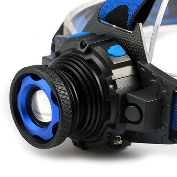 RU Headlamp Cree Q5 Waterproof LED Headlight High Bright Built-in Lithium Battery Rechargeable Head lamps 3 Modes Zoomable Torch