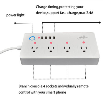 WiFi multi plug US power socket outlet smart phone works with Alexa echo and Google home Assistant